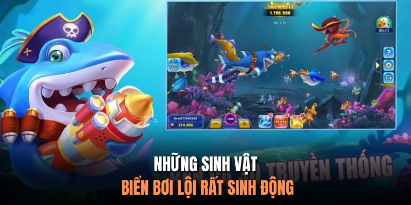 Những sinh vật biển bơi lội rất sinh động